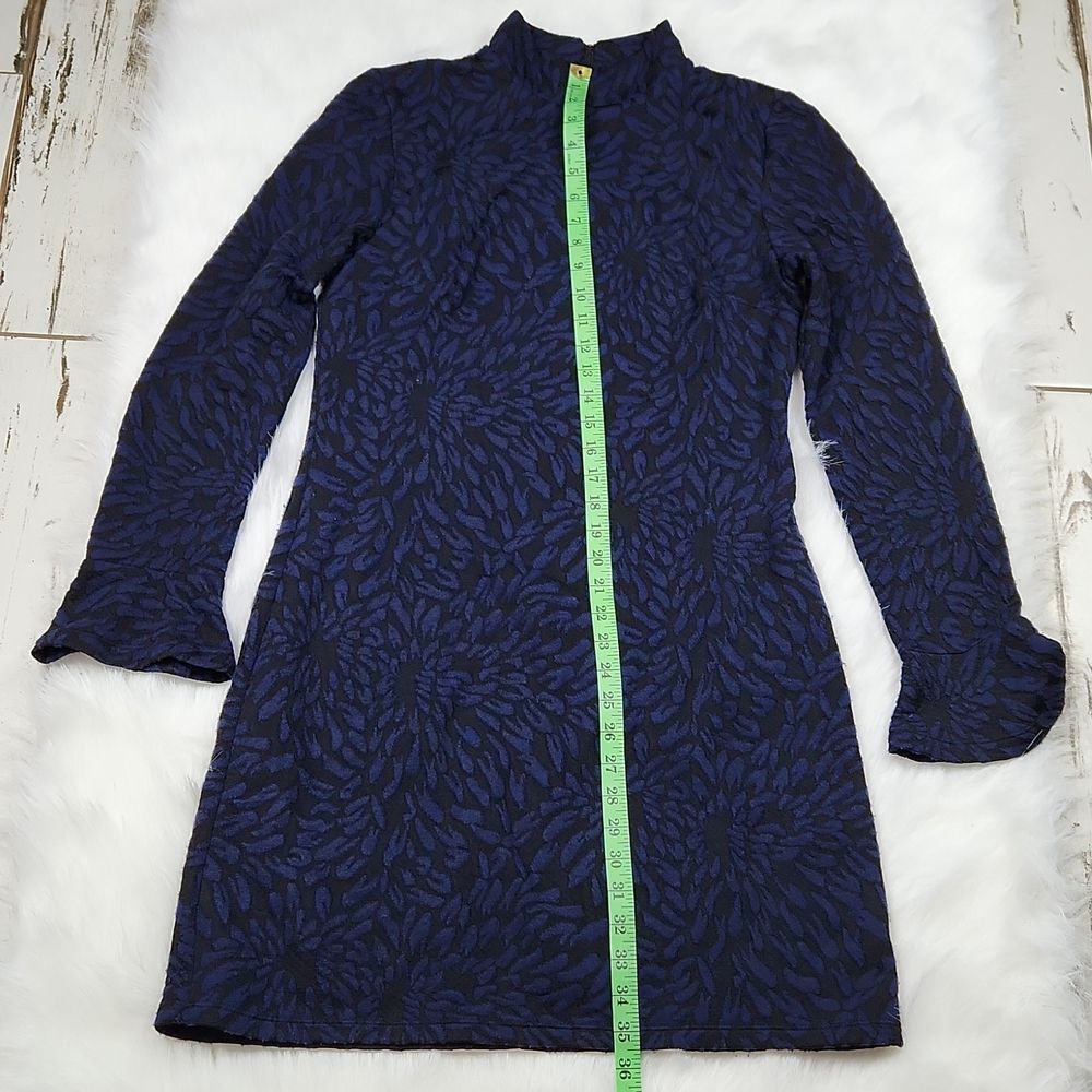Anthropologie Hutch Michaela dress long sleeve mock neck black navy blue M - Picture 9 of 11